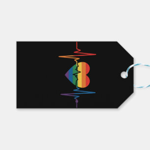 LGBTQ Heartbeats Heart Pride Gay Lesbian Trans Bi Gift Tags