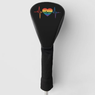 LGBTQ Heartbeats Heart Pride Gay Lesbian Trans Bi Golf Head Cover
