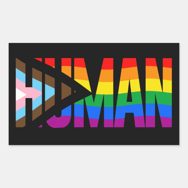 LGBTQ HUMAN RECTANGULAR STICKER (Front)