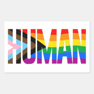 LGBTQ HUMAN RECTANGULAR STICKER