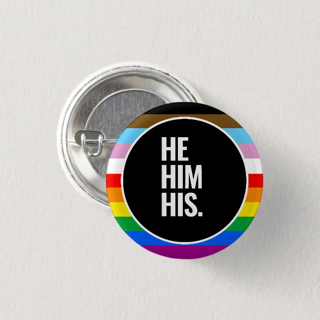 LGBTQ+ Inclusive Pride Flag 3 Cm Round Badge (Front & Back)