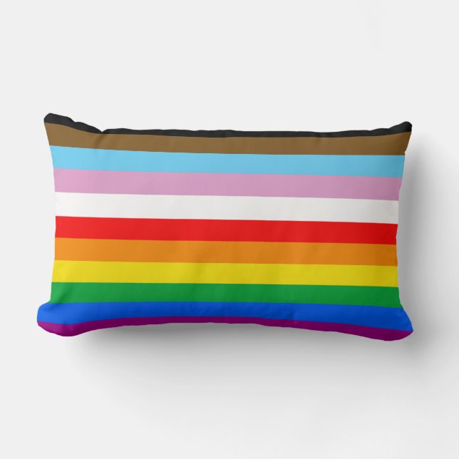 LGBTQ+ INCLUSIVE PRIDE FLAG LUMBAR CUSHION (Front)