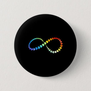 Lgbtq Infinity Heart Rainbow Neurodiversity Autist 6 Cm Round Badge
