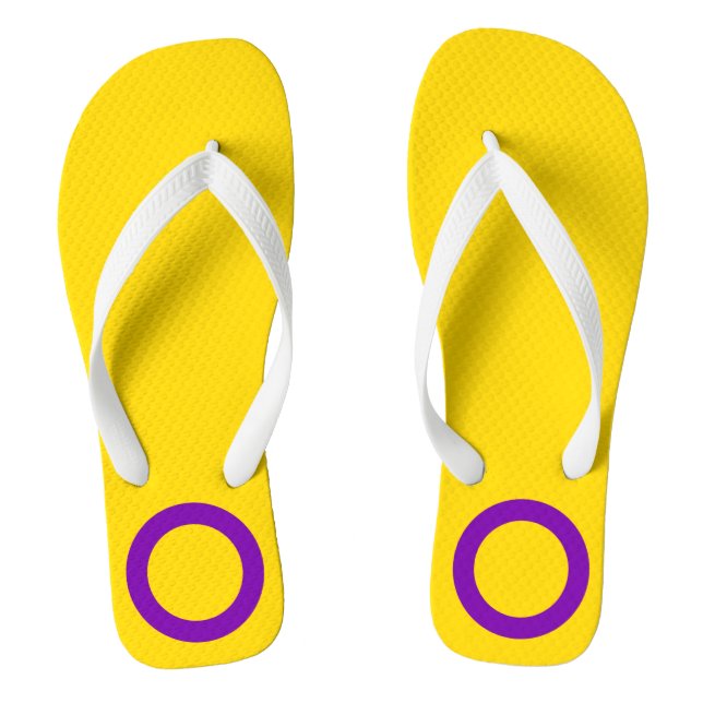 LGBTQ+ Intersex Pride Flag Colours Jandals (Footbed)