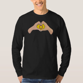 Lgbtq Intersex Pride Flag  Hand Heart Sign Interse T-Shirt