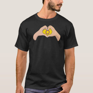 Lgbtq Intersex Pride Flag  Hand Heart Sign Interse T-Shirt