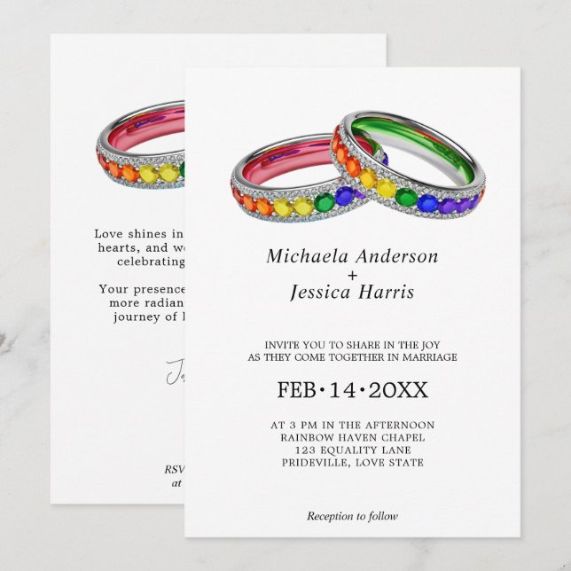 🌈 LGBTQ Intertwined in Pride – Classic Invitation (Front/Back)