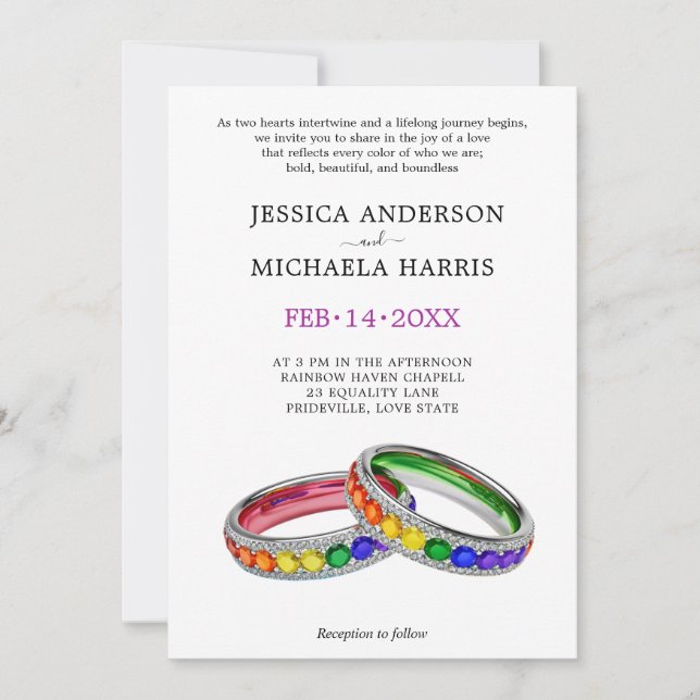 🌈 🐦 LGBTQ Intertwined in Pride Invitation (Front)