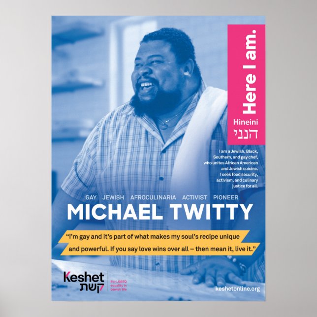 LGBTQ Jewish Heroes Poster - Michael Twitty (Front)