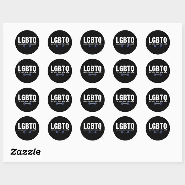 LGBTQ Legs Glutes Biceps Triceps Quads Gym Lover Classic Round Sticker (Sheet)