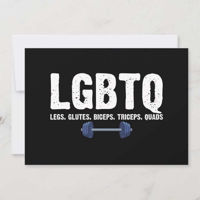 LGBTQ Legs Glutes Biceps Triceps Quads Gym Lover Invitation (Front)