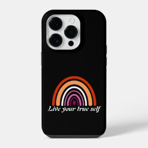 LGBTQ Lesbian Flag: Live your true self iPhone 14 Pro Case