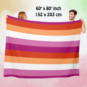 LGBTQ+ Lesbian Flag Stripes Pride -  Fleece Blanket