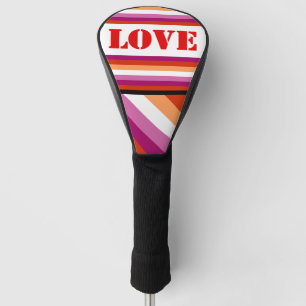 LGBTQ+ Lesbian Flag with Love Stripes Pride -  Golf Head Cover