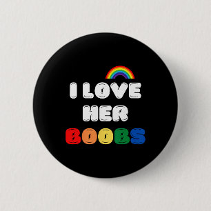 Lgbtq+ Lesbian Matching Couples Compliment I Love 6 Cm Round Badge