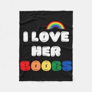 Lgbtq+ Lesbian Matching Couples Compliment I Love Fleece Blanket