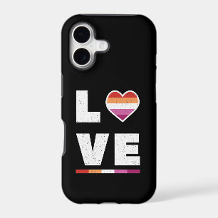 LGBTQ Lesbian Pride Flag Distressed Grunge Love