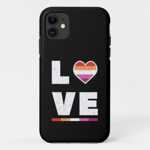 LGBTQ Lesbian Pride Flag Distressed Grunge Love Case-Mate iPhone Case
