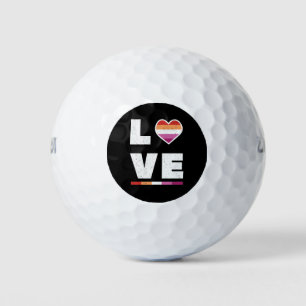 LGBTQ Lesbian Pride Flag Distressed Grunge Love Golf Balls