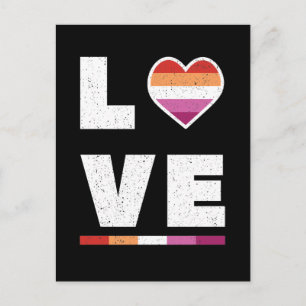 LGBTQ Lesbian Pride Flag Distressed Grunge Love Postcard