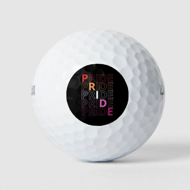 LGBTQ Lesbian Pride Typography Text Golf Balls (Front)