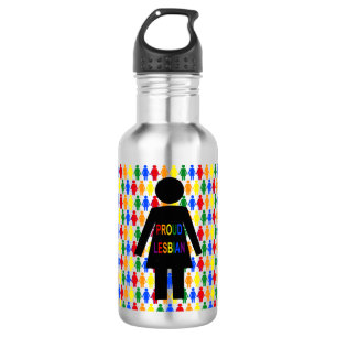 LGBTQ Lesbian Silhouette and Rainbow Ladies 532 Ml Water Bottle