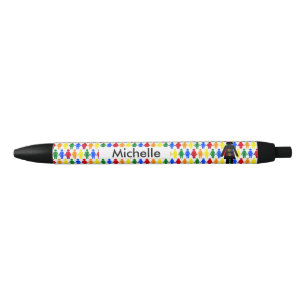LGBTQ Lesbian Silhouette and Rainbow Ladies Custom Black Ink Pen
