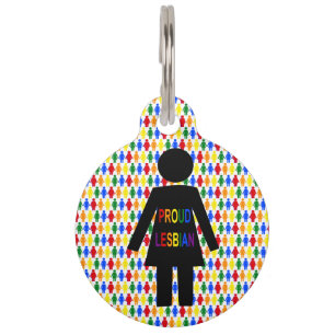 LGBTQ Lesbian Silhouette and Rainbow Ladies Custom Pet Tag