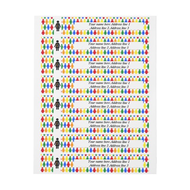 LGBTQ Lesbian Silhouette and Rainbow Ladies Custom Wrap Around Label (Sheet)