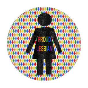 LGBTQ Lesbian Silhouette and Rainbow Ladies Cutting Board