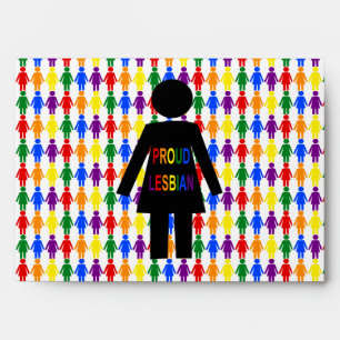 LGBTQ Lesbian Silhouette and Rainbow Ladies Envelope