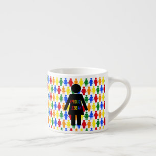 LGBTQ Lesbian Silhouette and Rainbow Ladies Espresso Cup