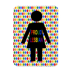 LGBTQ Lesbian Silhouette and Rainbow Ladies Magnet