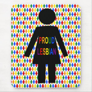 LGBTQ Lesbian Silhouette and Rainbow Ladies Mouse Pad