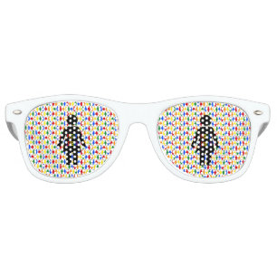 LGBTQ Lesbian Silhouette and Rainbow Ladies Retro Sunglasses