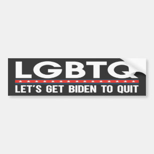 LGBTQ Let's Get Biden To Quit Anti Joe Biden Funny Bumper Sticker