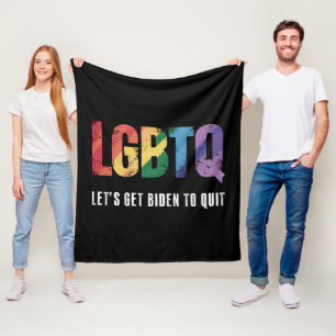 LGBTQ Lets Get Biden To Quite Gay Pride  Fleece Blanket