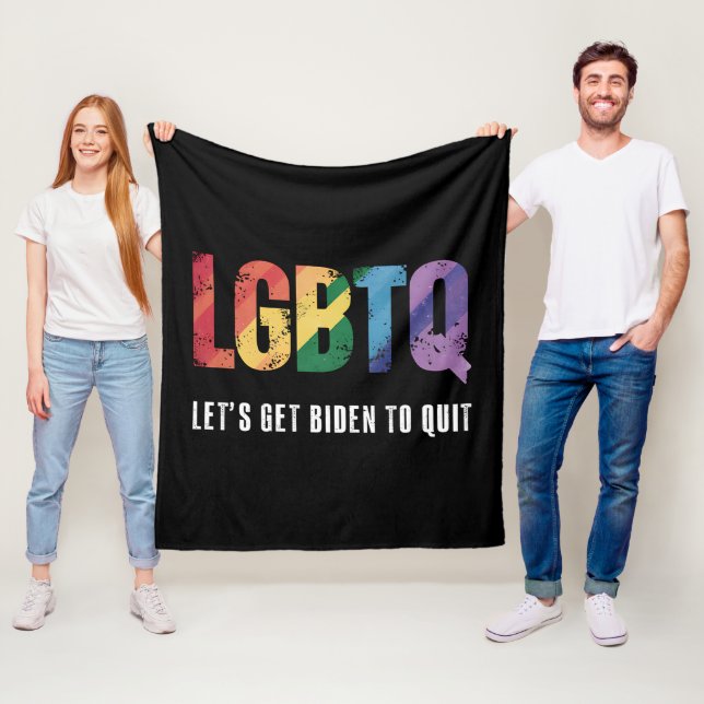 LGBTQ Lets Get Biden To Quite Gay Pride  Fleece Blanket (In Situ)