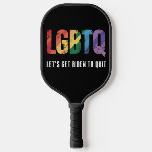 LGBTQ Lets Get Biden To Quite Gay Pride Pickleball Paddle