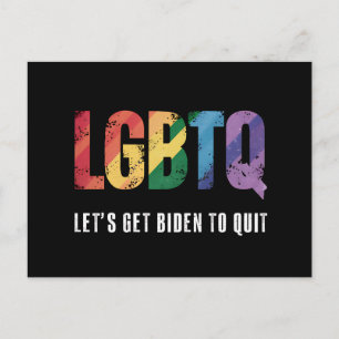 LGBTQ Lets Get Biden To Quite Gay Pride  Postcard