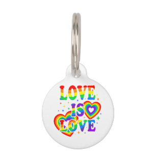 LGBTQ Love is Love Gay Pride LGBT Rainbow Flag Pet Tag