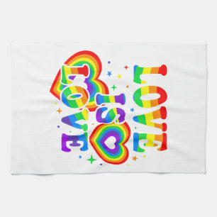 LGBTQ Love is Love Gay Pride LGBT Rainbow Flag Tea Towel