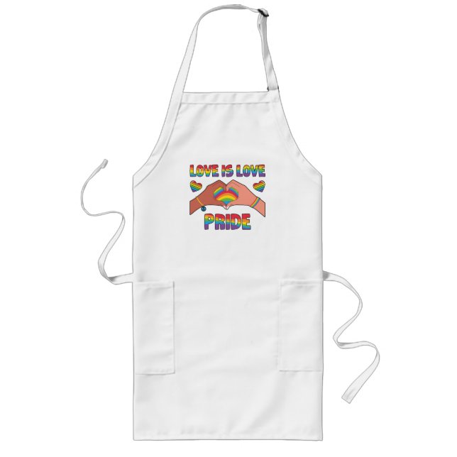 LGBTQ - Love Is Love - Pride Long Apron (Front)