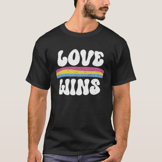LGBTQ Love Pansexual Flag Gay Pride T-Shirt (Front)