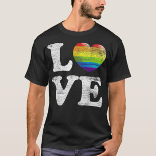 LGBTQ Love Rainbow Flag Pride Month Valentines Day T-Shirt