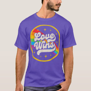 LGBTQ Love Wins Gay Pride LGBT Ally Rainbow Flag V T-Shirt