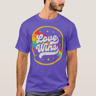 LGBTQ Love Wins Gay Pride LGBT Ally Rainbow Flag V T-Shirt