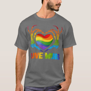 LGBTQ Love Wins Gay Pride LGBT Ally Rainbow skelet T-Shirt