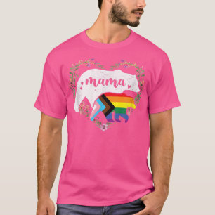 Lgbtq Mama Bear Progress Pride Flag Gay Equal Righ T-Shirt