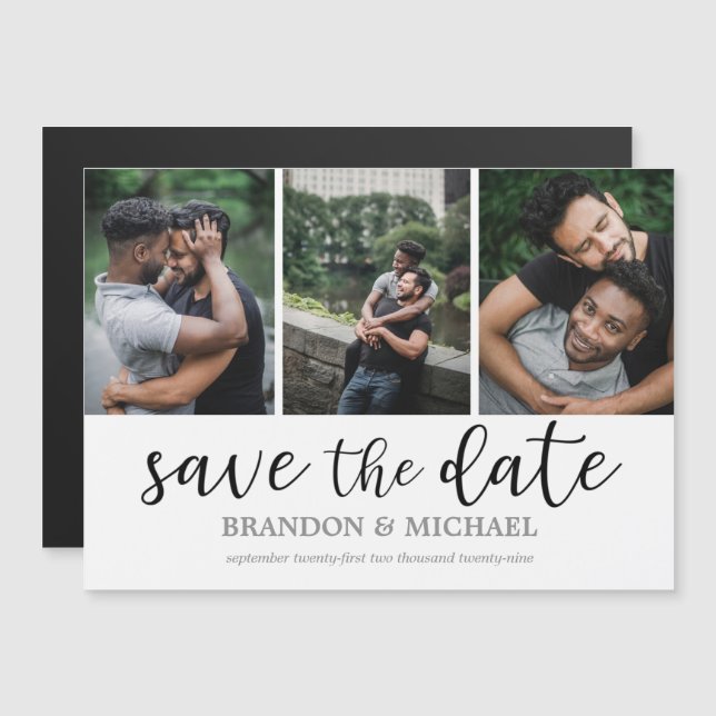 LGBTQ Modern Photo Collage Magnetic Invitation (Front/Back)